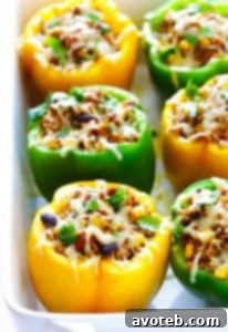 Delicious 5-Ingredient Vegetarian Mexican Quinoa Stuffed Peppers