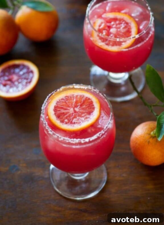 15 Must Try Margarita Creations 14 A sophisticated blood orange margarita, boasting a deep, complex flavor with a subtle hint of bitters.