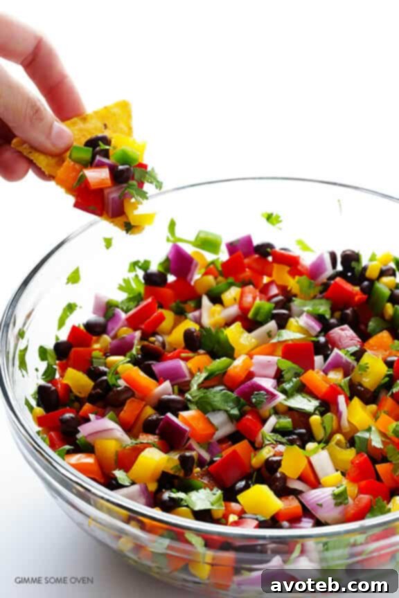 Rainbow Salsa -- easy to make, and so fresh and tasty! | gimmesomeoven.com