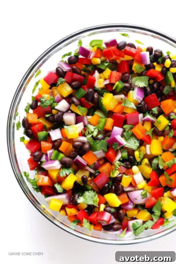 Rainbow Salsa -- easy to make, and so fresh and tasty! | gimmesomeoven.com