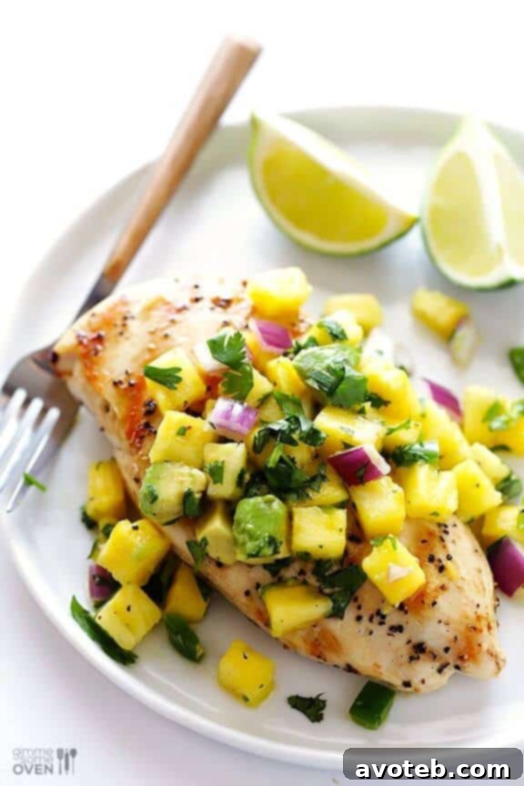 15 Simple Summer BBQ Ideas 6 Grilled Chicken with Pineapple Avocado Salsa