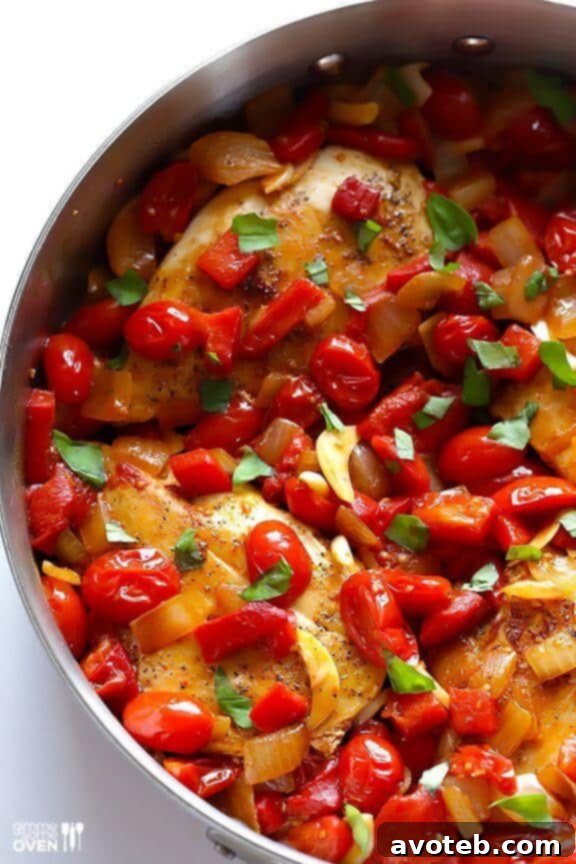 Easy Italian Chicken Skillet - A quick and flavorful one-pan Italian chicken breast recipe from Gimme Some Oven.