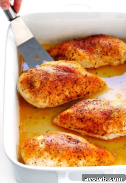 Delicious and juicy baked chicken breasts