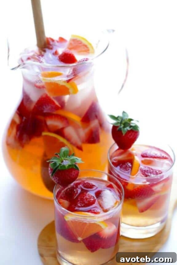 15 Irresistible Strawberry Delights 6 Strawberry Sangria, a vibrant and fruity wine cocktail.