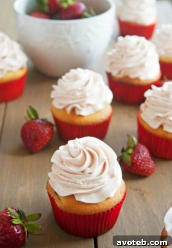 15 Irresistible Strawberry Delights 7 Strawberry Cupcakes, fluffy cakes with fresh berry flavor.