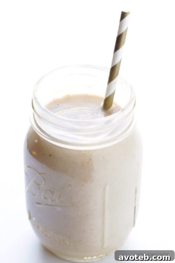 Liquid Banana Bread 6 Banana Bread Smoothie blending to a smooth consistency.