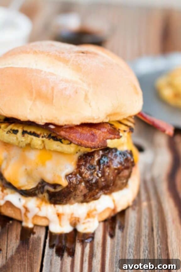 Teriyaki Piña Colada Burger | ohsweetbasil.com
