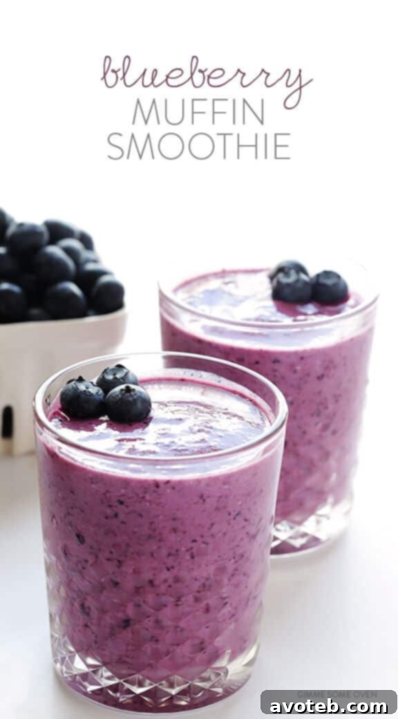 Liquid Blueberry Muffin 9 A final shot of the refreshing Blueberry Muffin Smoothie, ready for enjoyment.