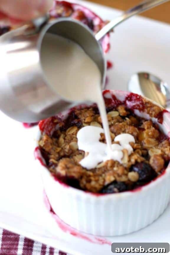 Nectarine Blueberry Crisp | julieseatsandtreats.com