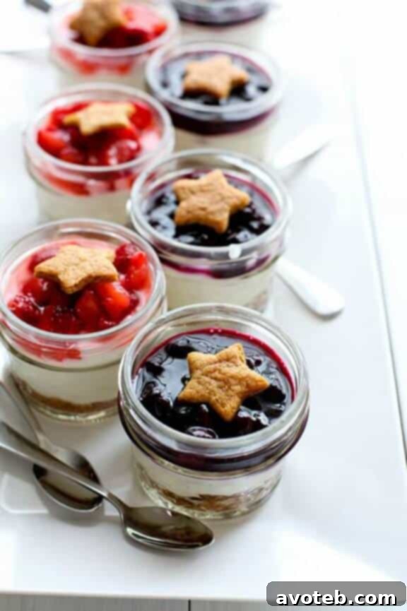 15 Naturally Vibrant Red, White, and Blue Recipes 3 Berry Cheesecake Parfaits | annies-eats.com
