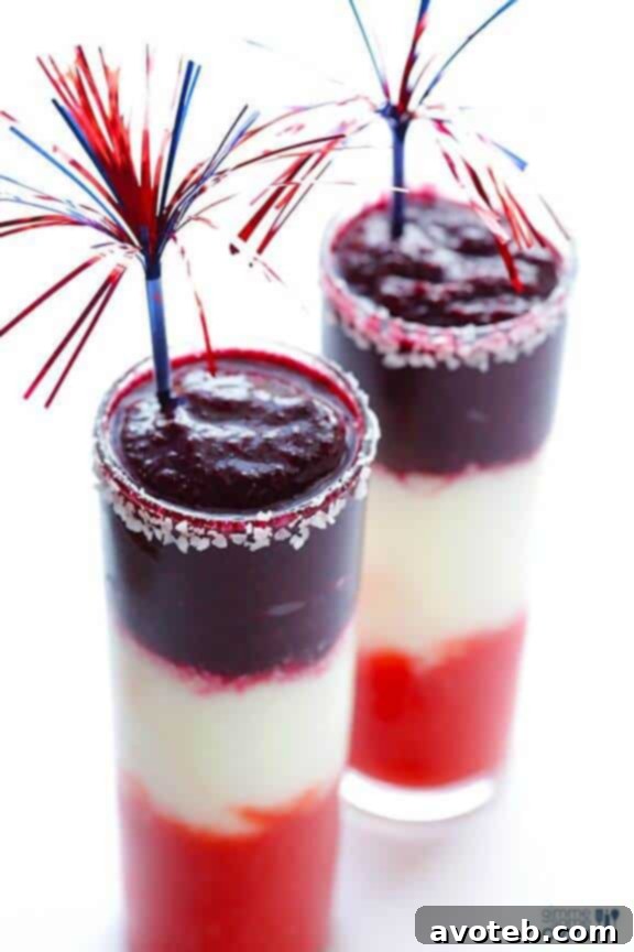 15 Naturally Vibrant Red, White, and Blue Recipes 13 Red White and Blue(Berry) Margaritas | gimmesomeoven.com