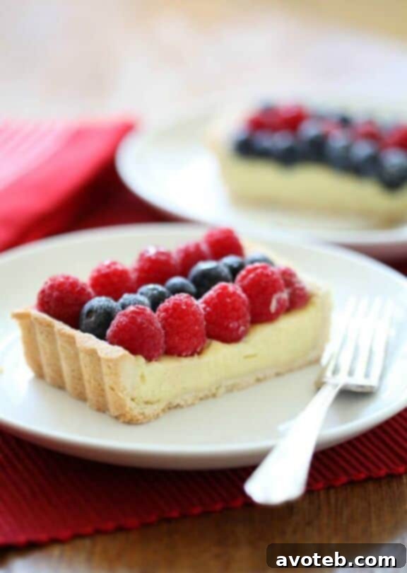 15 Naturally Vibrant Red, White, and Blue Recipes 6 Raspberry, White Chocolate and Blueberry Tart | zoebakes.com