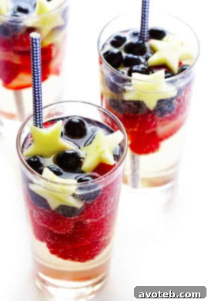 Sparkling Red White and Blue Sangria