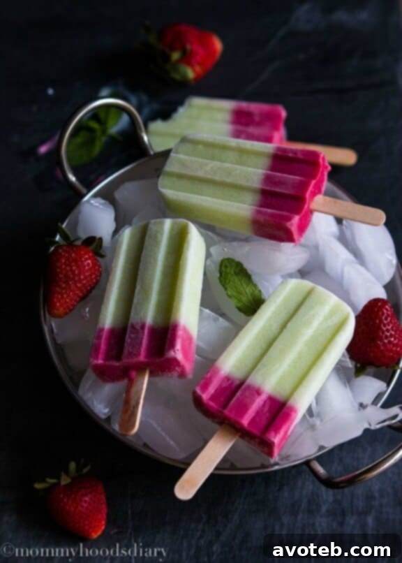 Honeydew and Berries Yogurt Popsicles for a light and fruity dessert