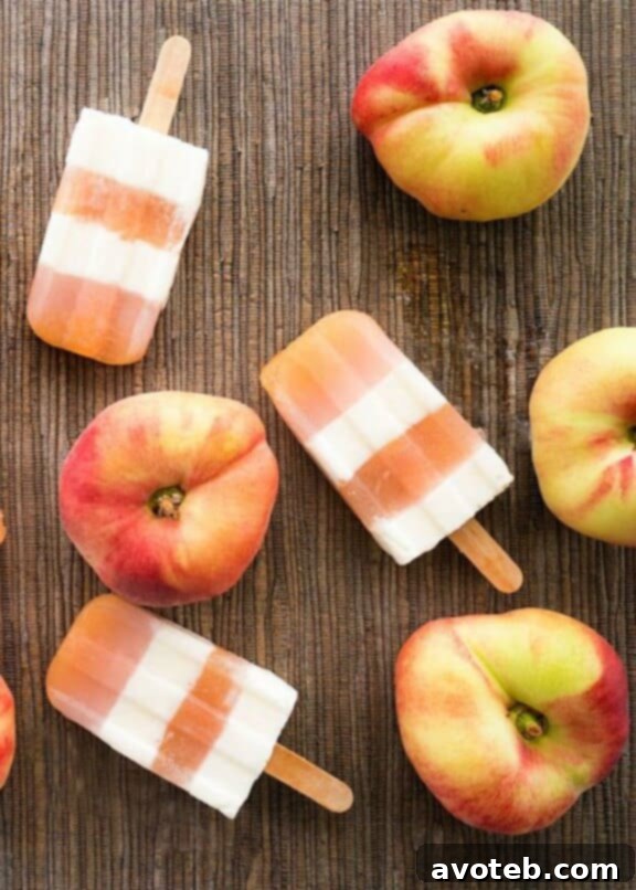 Creamy Peaches and Cream Pops for a classic summer flavor