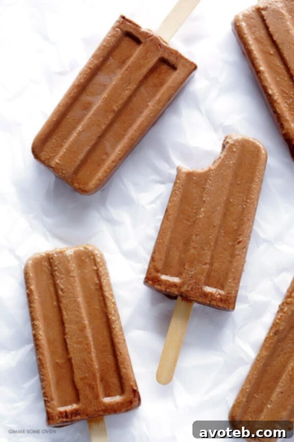 6-Ingredient Chocolate Peanut Butter Fudge Pops for a rich treat