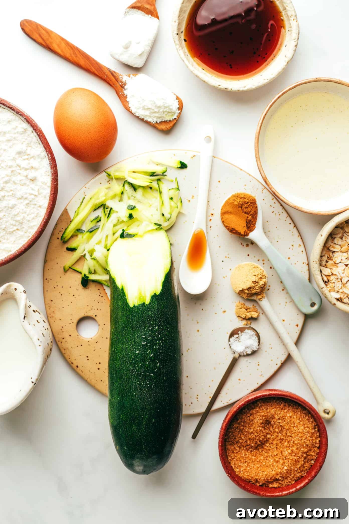 Close-up of a perfectly baked healthy zucchini muffin, showing its moist texture and subtle oat topping.