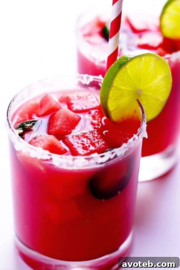 Jalapeno Watermelon Margaritas | gimmesomeoven.com