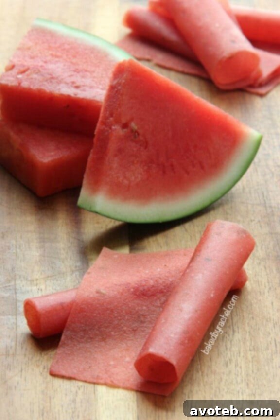 Watermelon Fruit Leather | bakedbyrachel.com