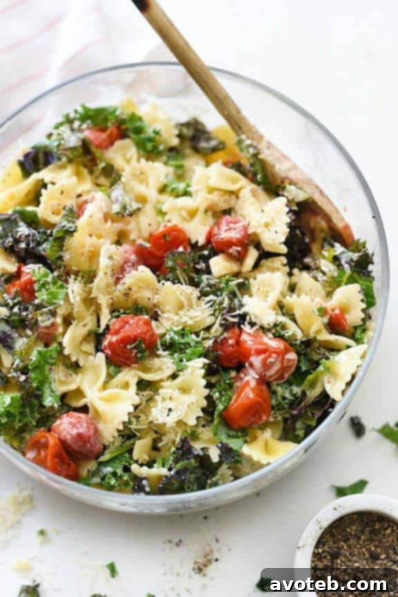 Kale Caesar Pasta Salad | foodiecrush.com