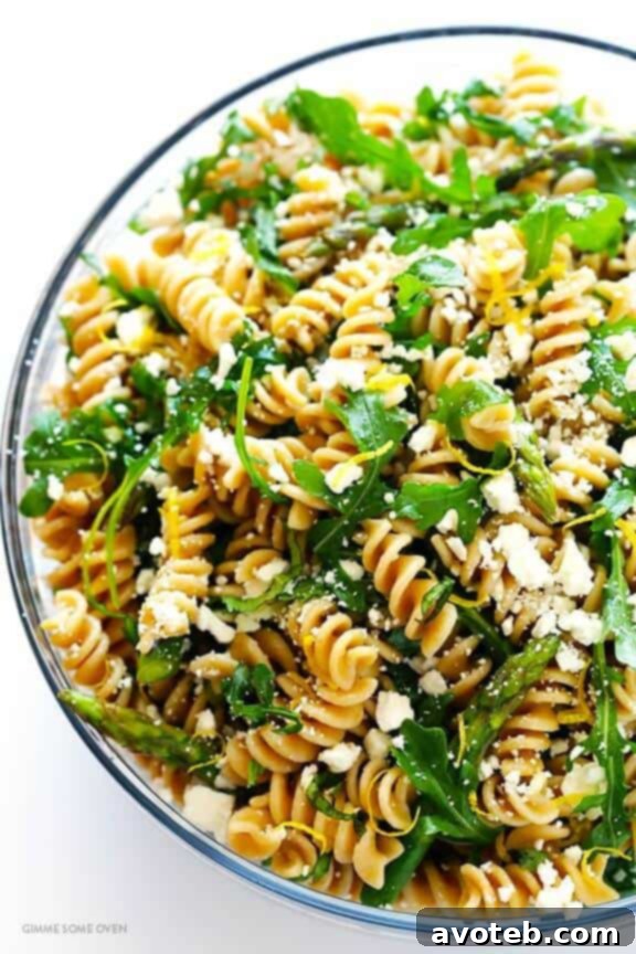 Asparagus and Arugula Pasta Salad | gimmesomeoven.com