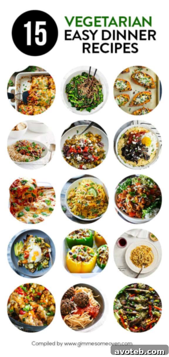 15 Vibrant Veggie Dinners 2 15 Easy Vegetarian Dinner Recipes -- a delicious collection of recipes from food bloggers | gimmesomeoven.com