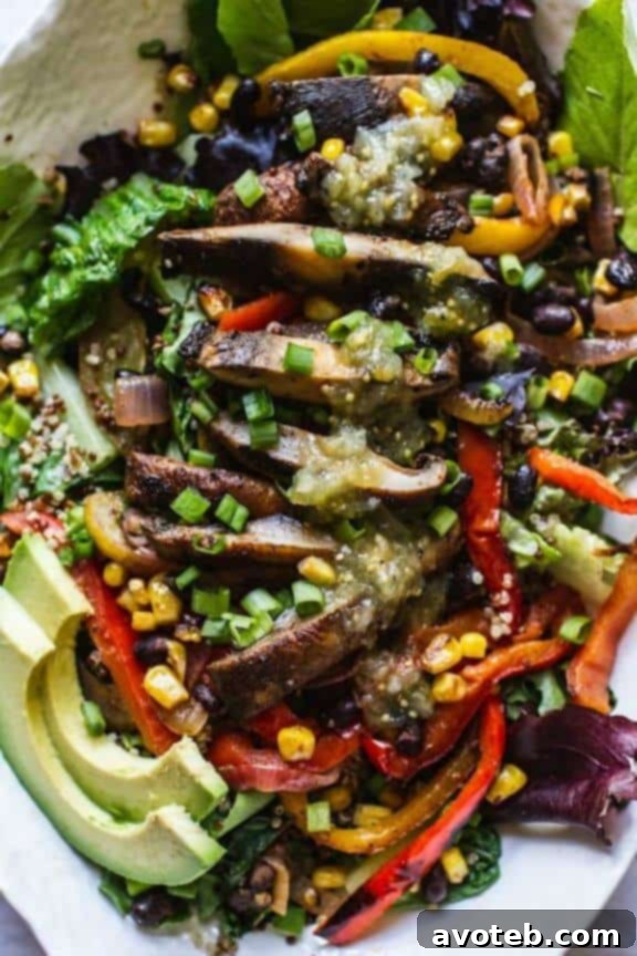 15 Vibrant Veggie Dinners 10 Grilled Veggie Fajita Salad | edibleperspective.com