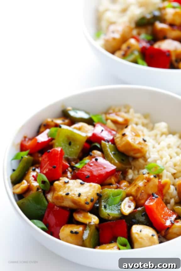 Fiery Peanut Kung Pao Chicken 5 A perfectly cooked, naturally sweetened Kung Pao Chicken, ready to be served in under 20 minutes.