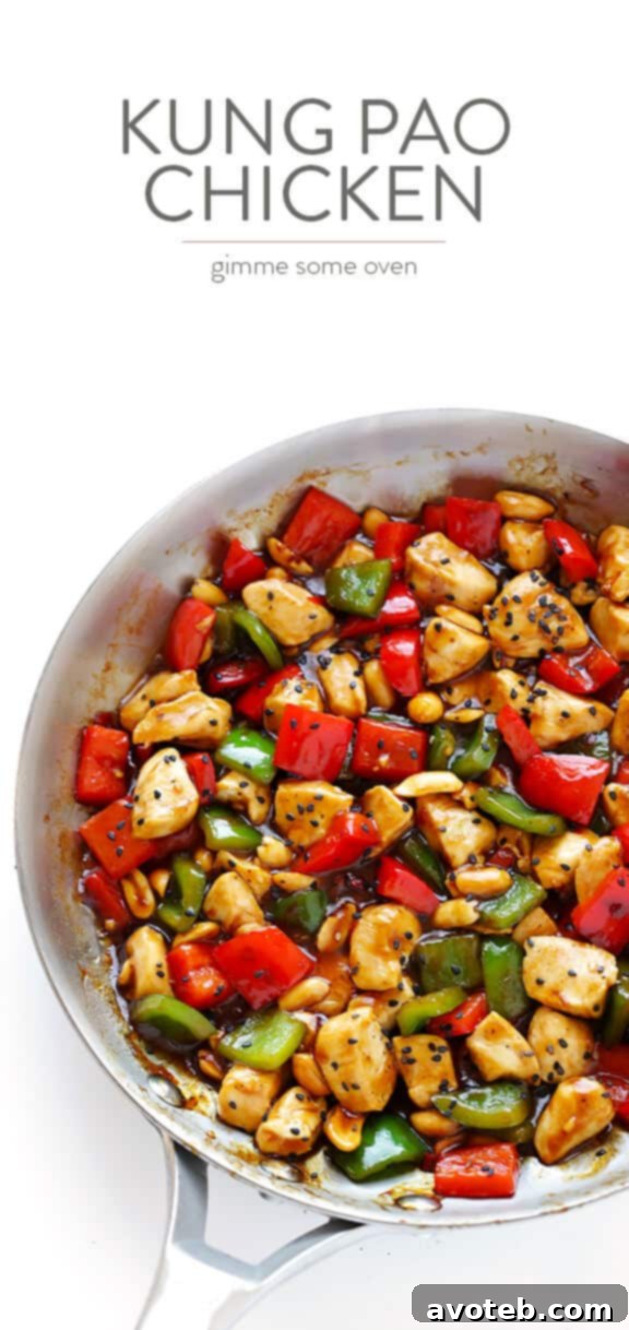 Fiery Peanut Kung Pao Chicken 8 A close-up shot of the finished Kung Pao Chicken, showcasing its vibrant colors and delicious texture.