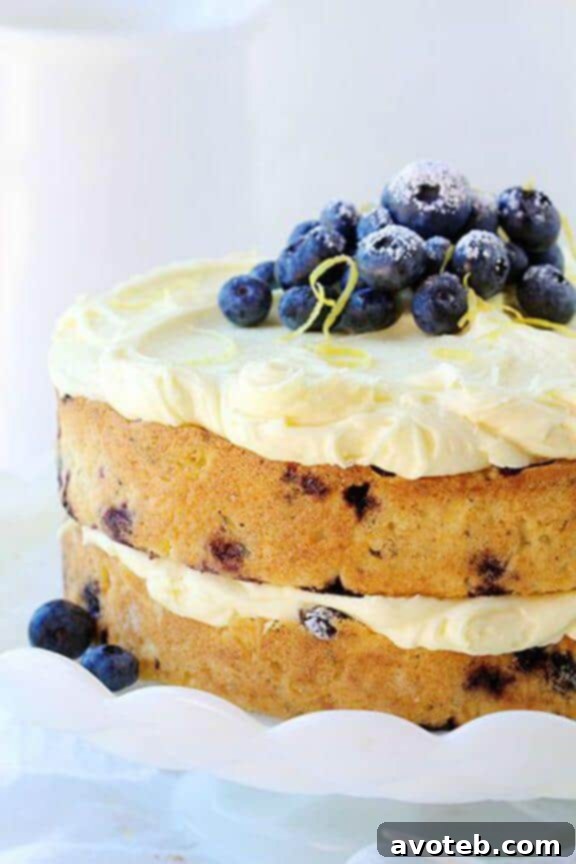 Blueberry Zucchini Cake with Lemon Buttercream