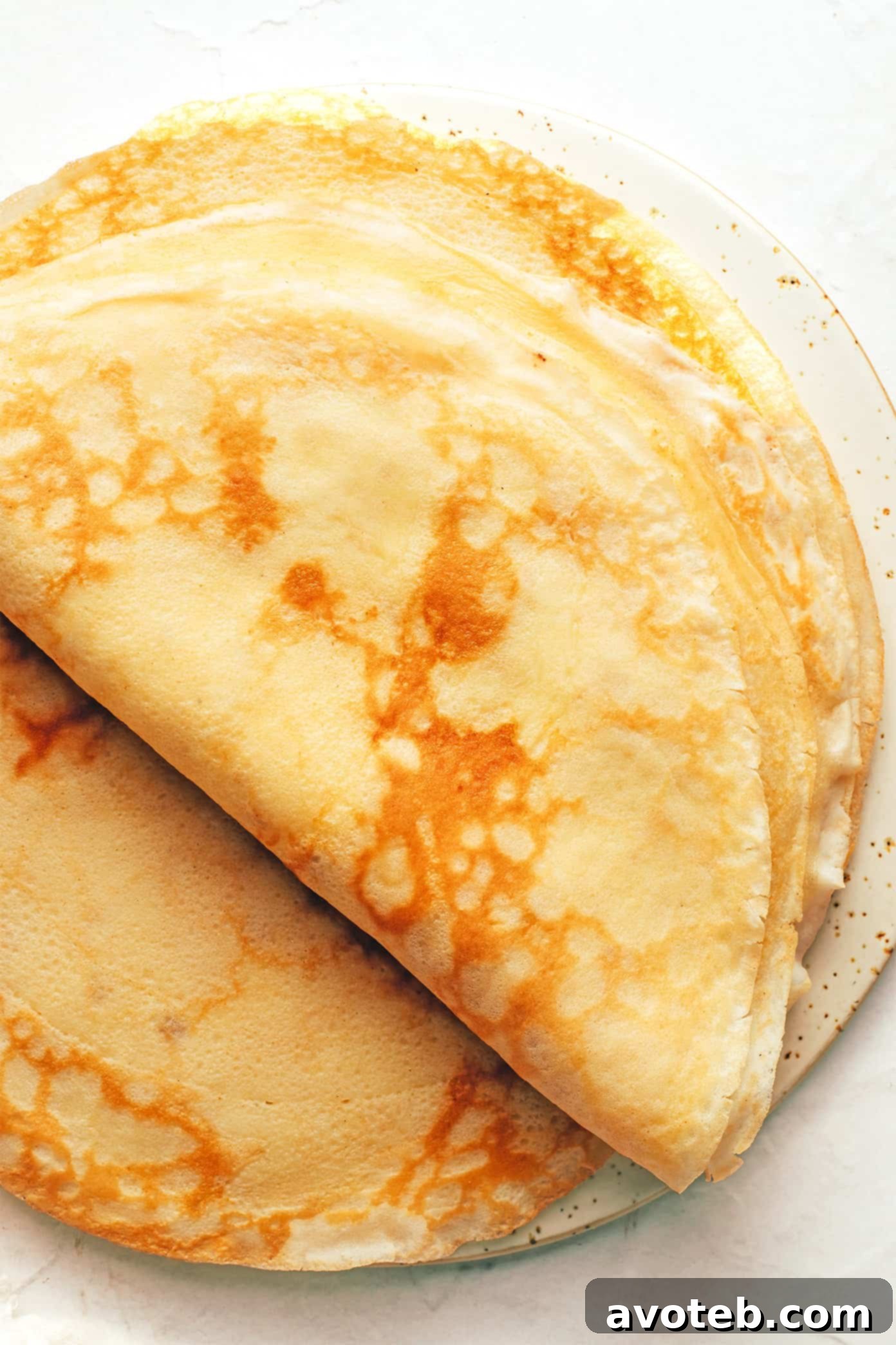 Stack of homemade crepes ready to be filled