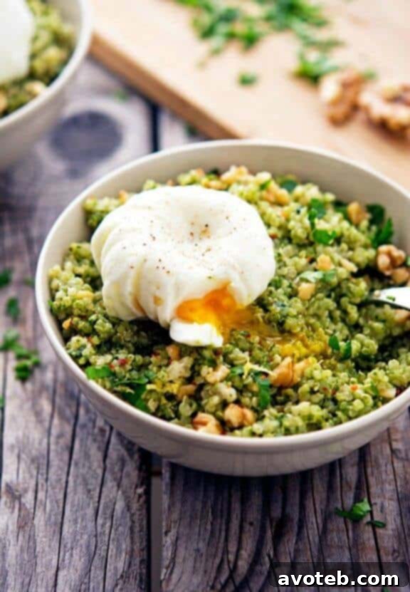 Quinoa Kale Pesto Bowls with Poached Eggs | theironyou.com