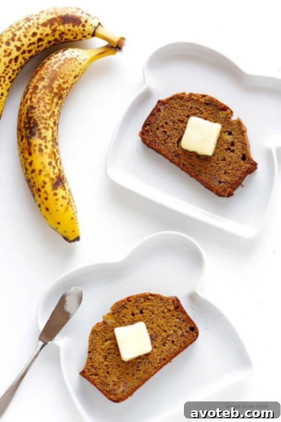 Naturally-sweetened banana bread with maple syrup, made with white whole wheat flour, incredibly moist and flavorful.