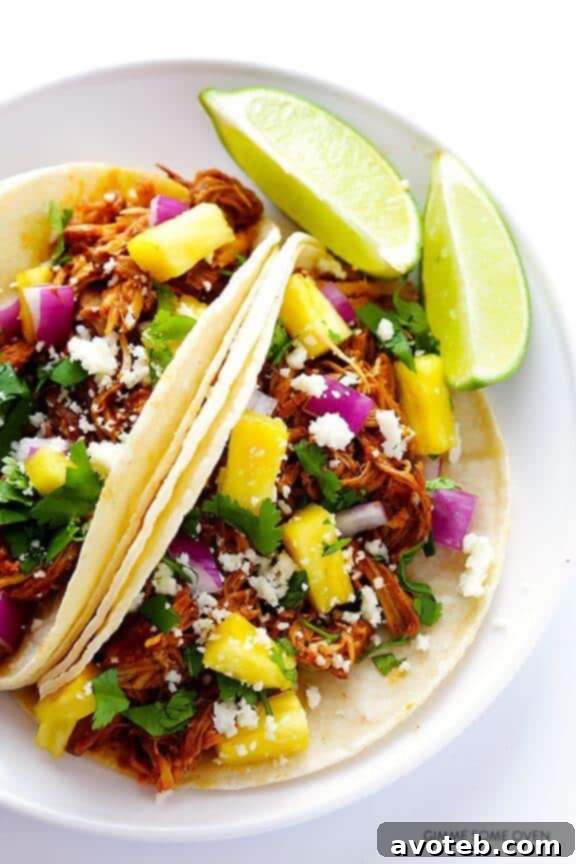 15 Creative Taco Recipes 14 Slow Cooker Tacos Al Pastor Recipe | Authentic slow-cooked pork tacos from Gimme Some Oven.