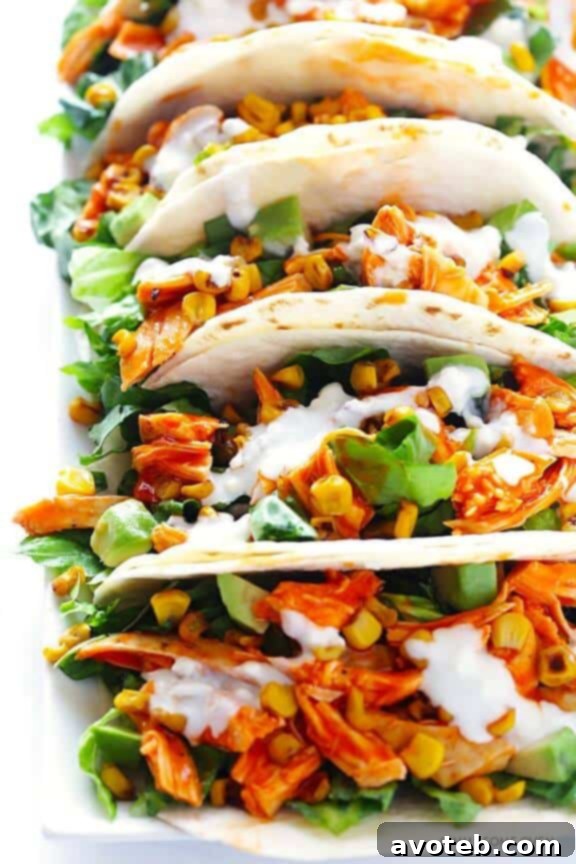 15 Creative Taco Recipes 10 Buffalo Chicken Tacos Recipe | Spicy and tangy chicken tacos from Gimme Some Oven.