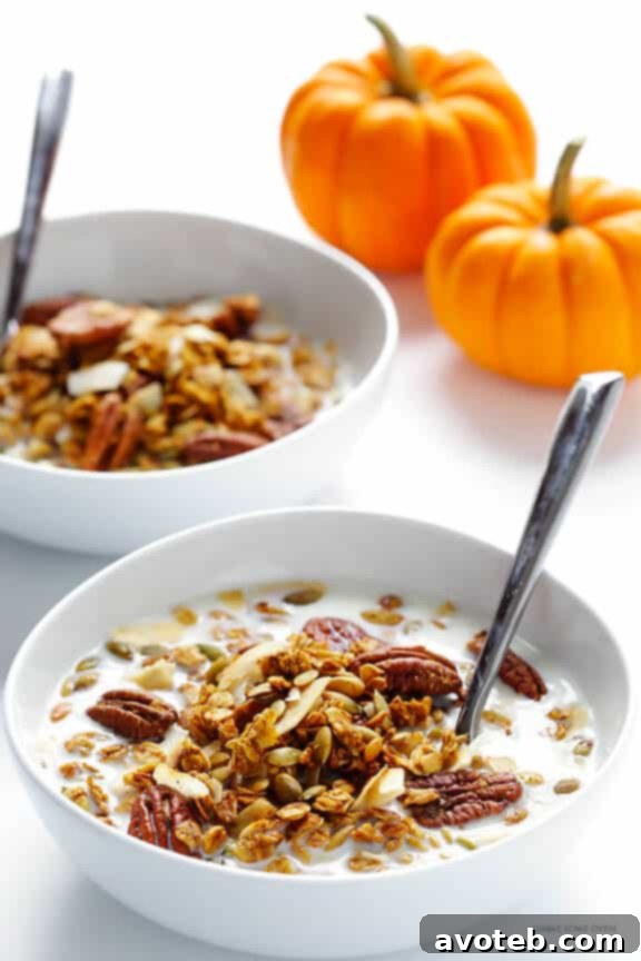 Maple-Sweetened Pumpkin Spice Granola, perfect for fall breakfasts