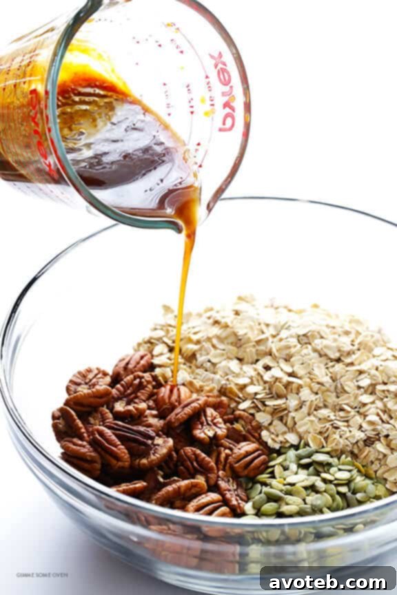 Pumpkin Spice Granola with crunchy nuts and seeds