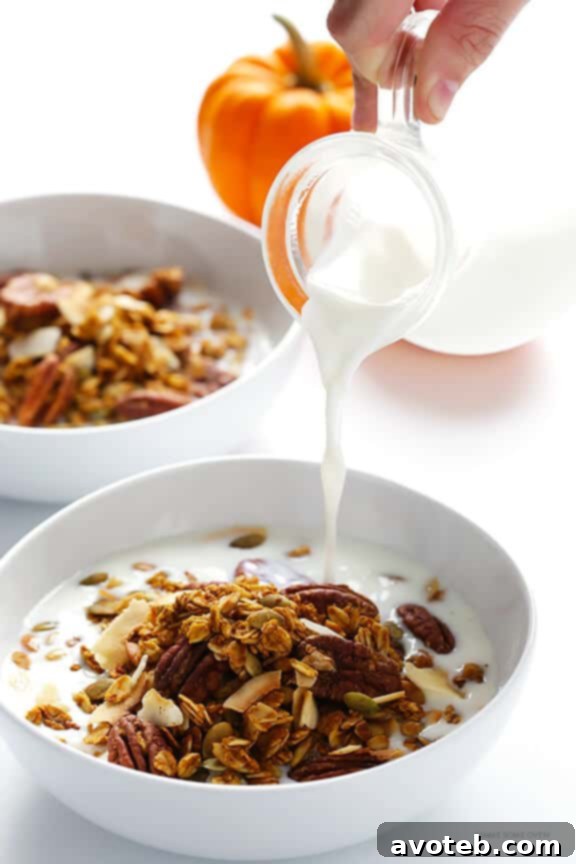 Golden brown Pumpkin Spice Granola cooling