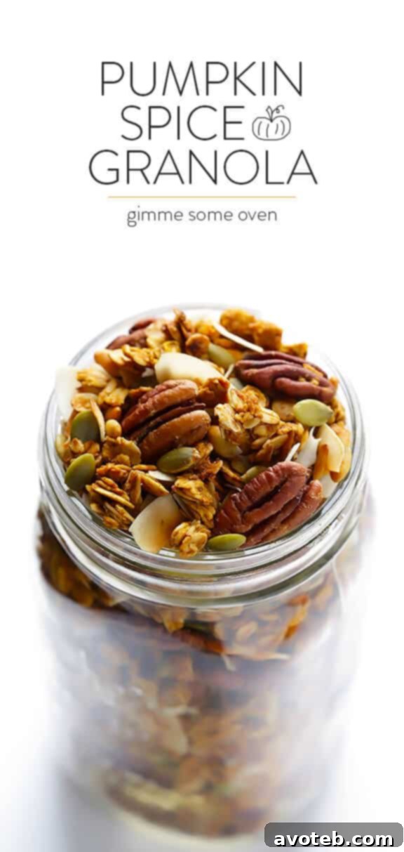 Close-up of baked Pumpkin Spice Granola