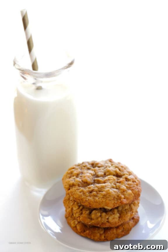 A close-up shot of several freshly baked Whole Wheat Oatmeal Cookies, arranged neatly, highlighting their golden-brown edges, soft, textured centers, and inviting crumb, suggesting a delightful chewiness.