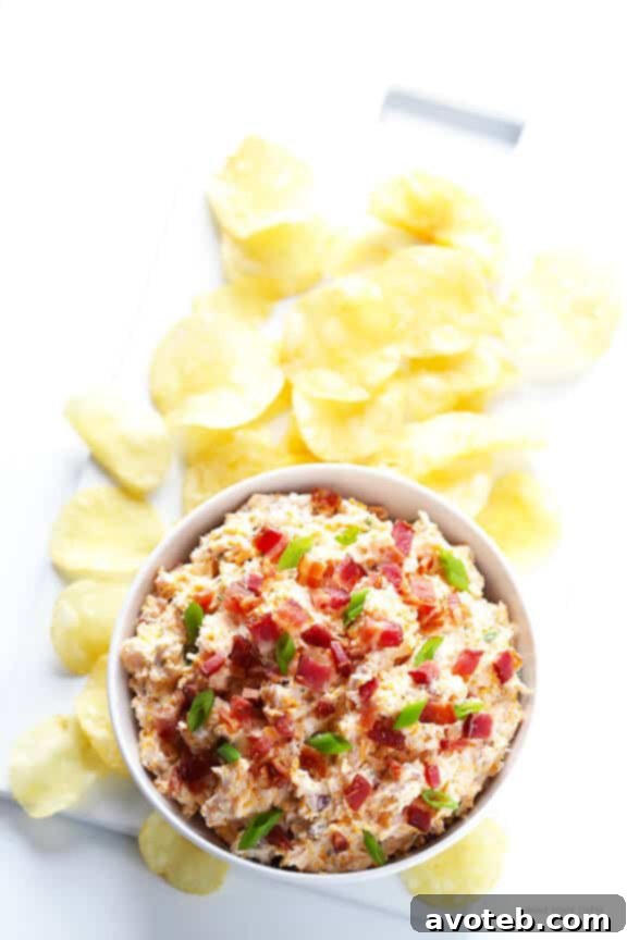 5-Minute Cheddar Bacon Ranch Dip Recipe -- easy to make with just 6 simple ingredients, and SO good! | gimmesomeoven.com