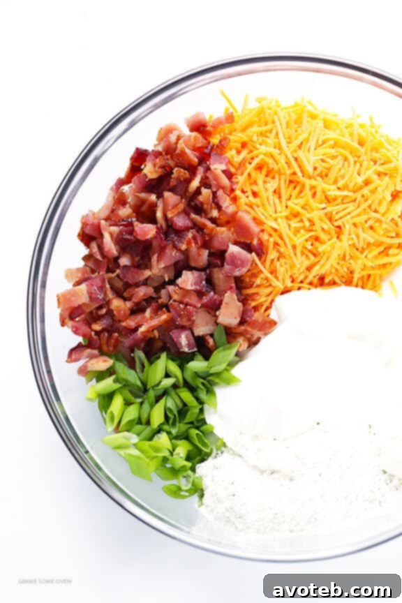 5-Minute Cheddar Bacon Ranch Dip Recipe -- easy to make with just 6 simple ingredients, and SO good! | gimmesomeoven.com