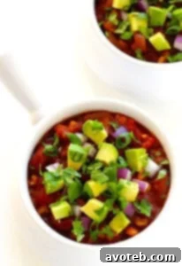 Delicious Slow Cooker Vegetarian Chili, perfect for a hearty and healthy meal.