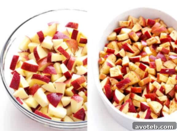 Preparing the Apples for a Homemade Crisp