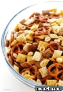 Coconut Oil Chex Mix served in a small bowl.