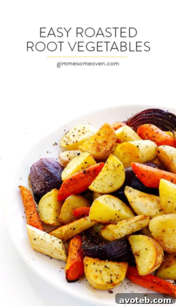 Close-up of Finished Roasted Root Vegetables in a Bowl