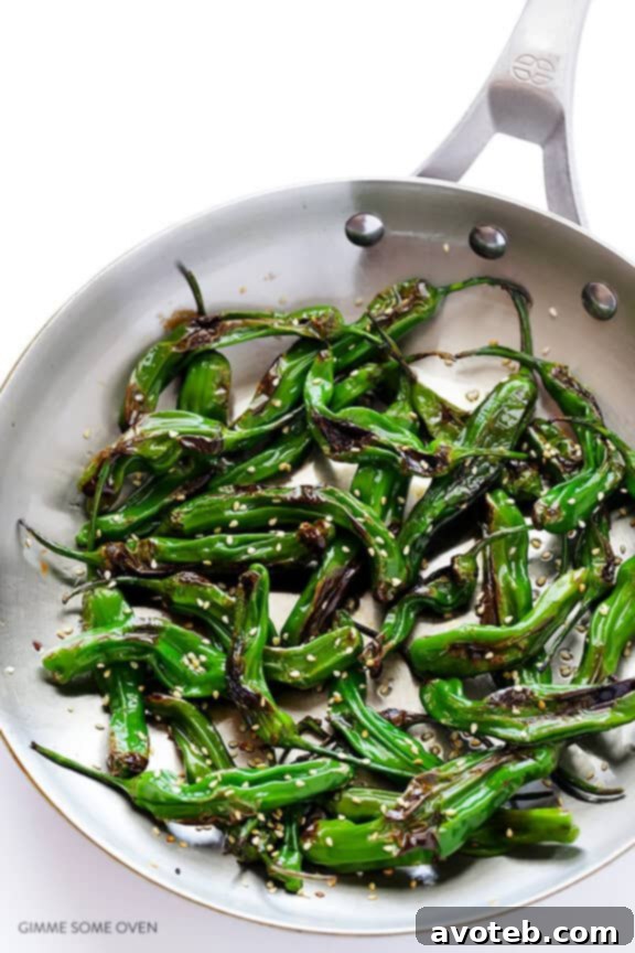 Easy Sesame Shishito Peppers Recipe | gimmesomeoven.com