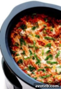 Delicious Slow Cooker Lasagna ready to serve.