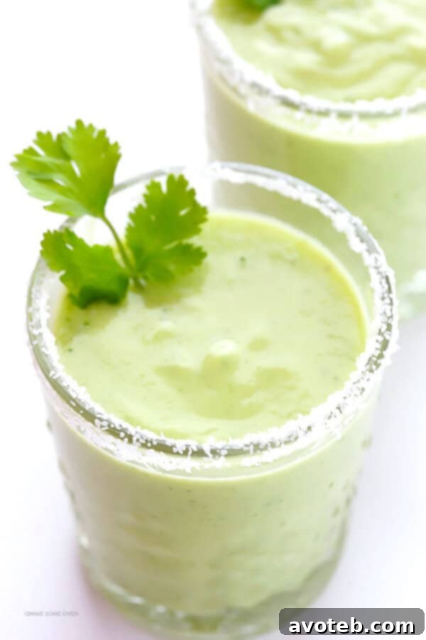Avocado Margaritas Recipe -- a delicious and creamy twist on this classic cocktail!
