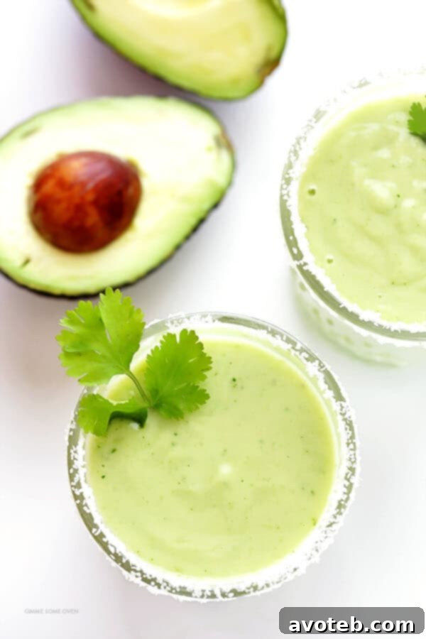 Avocado Margaritas Recipe -- a delicious and creamy twist on this classic cocktail!